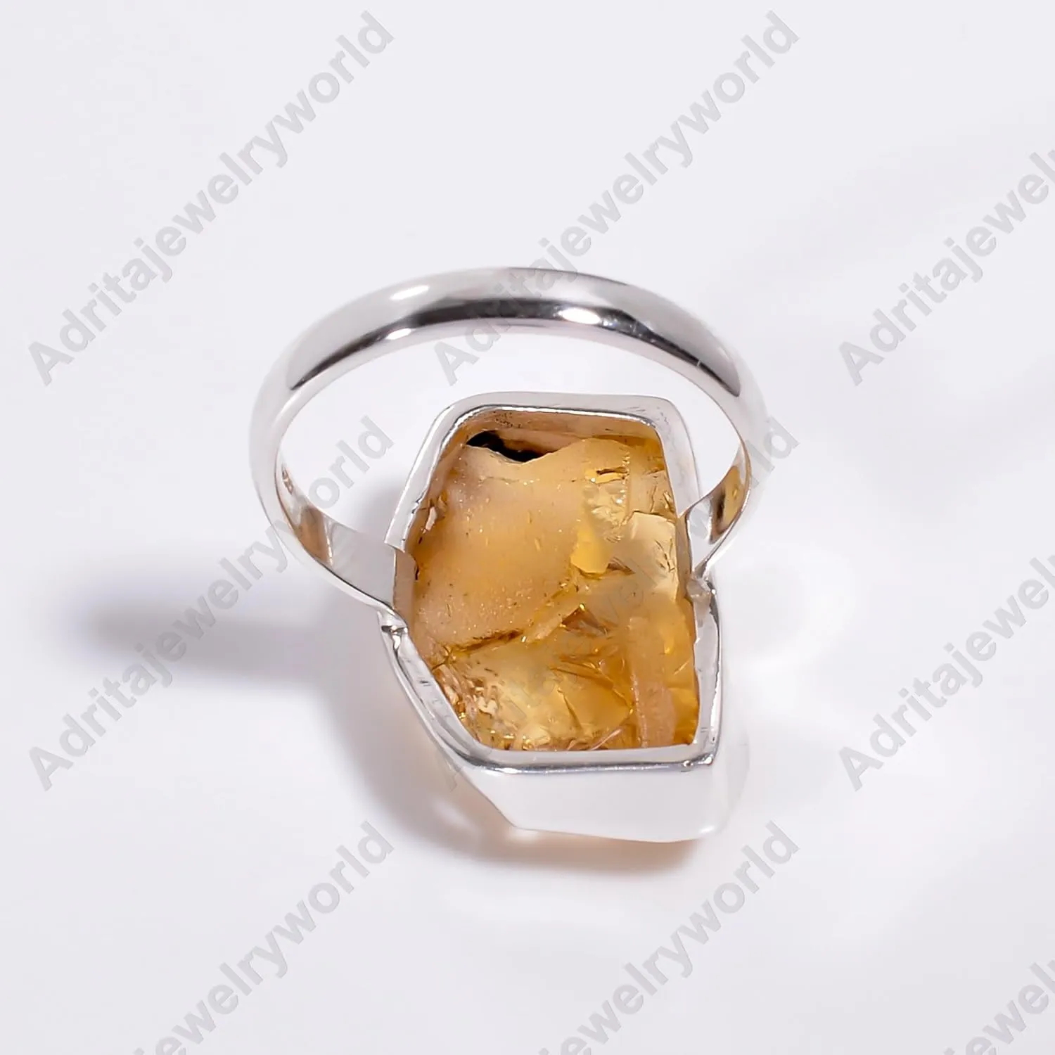 Natural Raw Citrine Gemstone 925 Sterling Silver Yellow Stone Handmade Statement Promise Rings Jewelry for Women (8)
