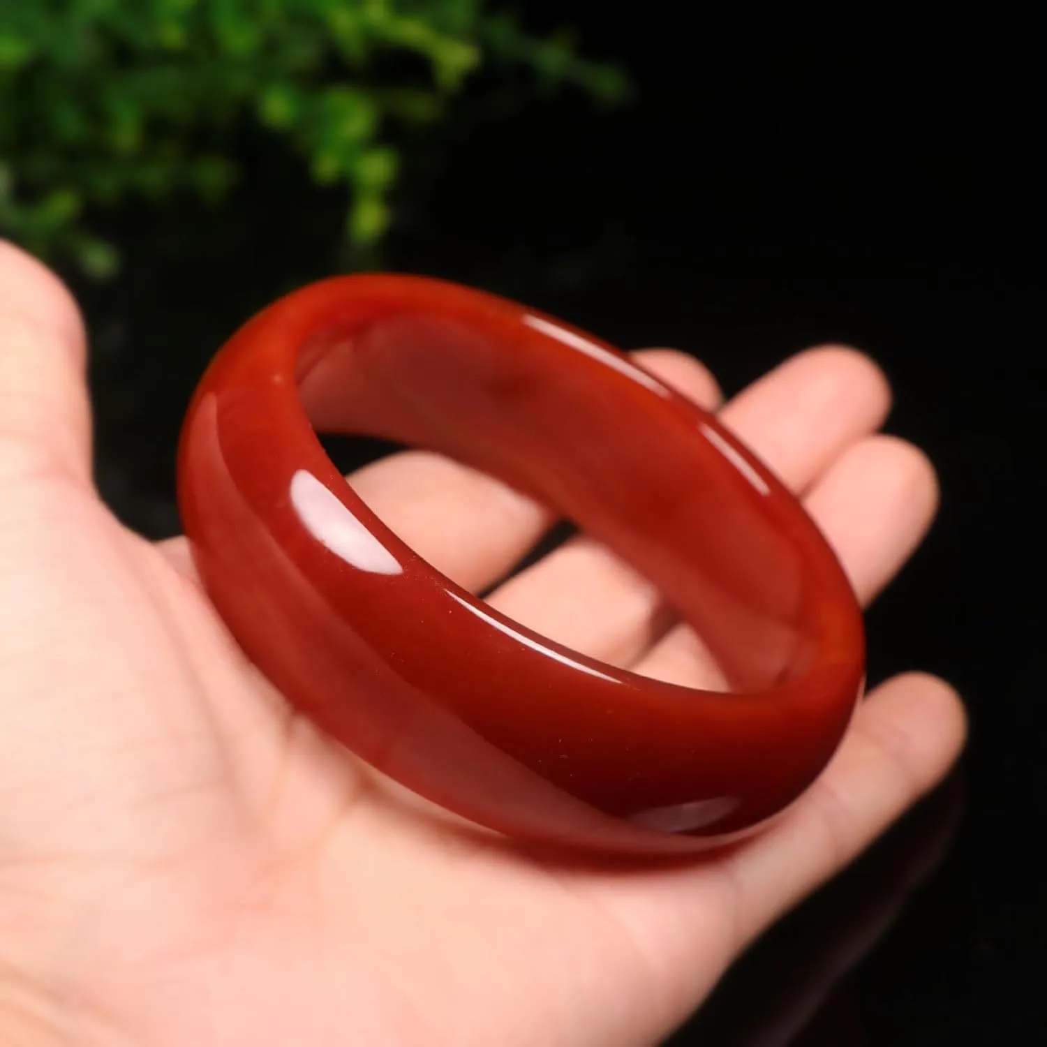 Natural Red Jade Bangle Bracelet for Women,Widen and Thicken Retro Jade Bracelet,for Mom