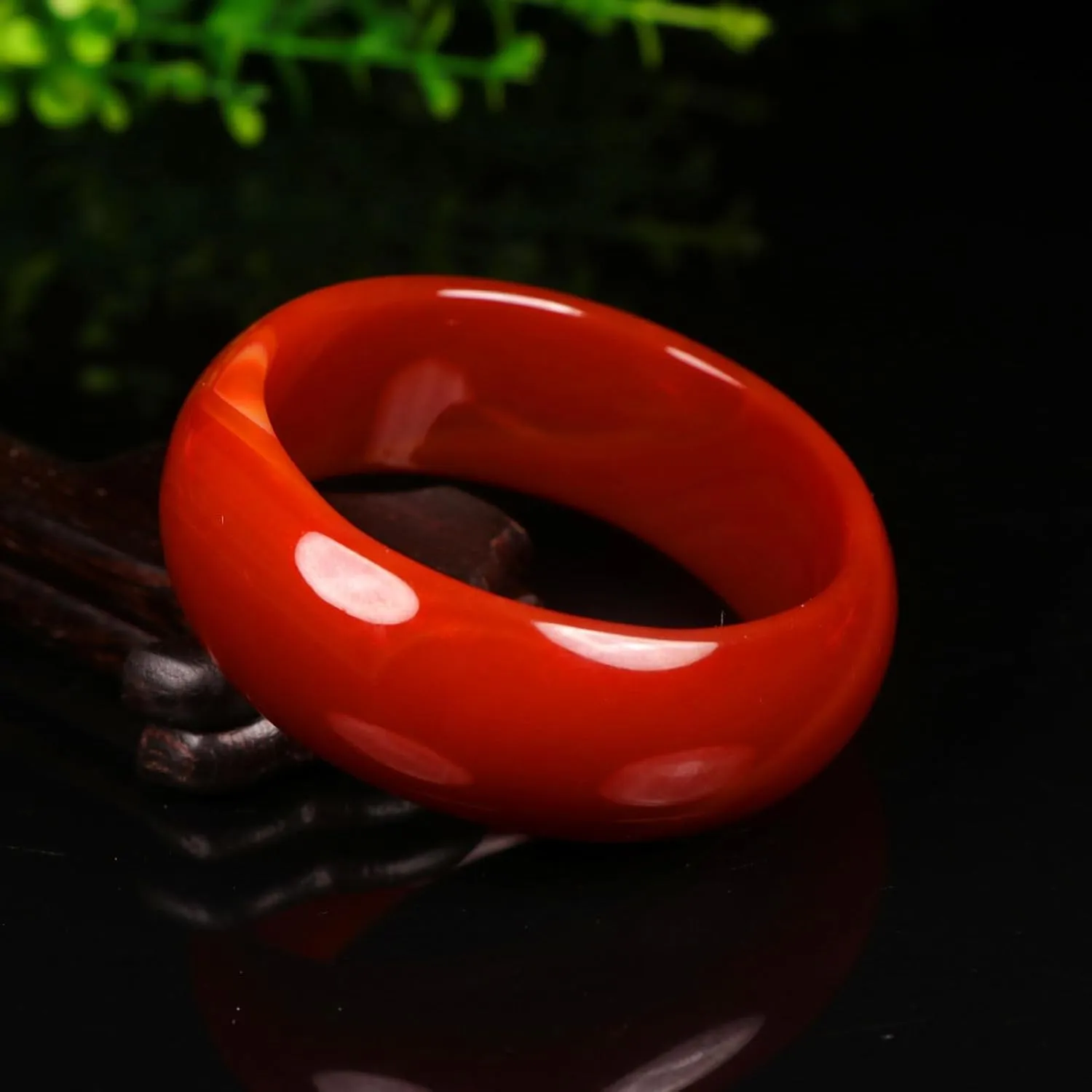 Natural Red Jade Bangle Bracelet for Women,Widen and Thicken Retro Jade Bracelet,for Mom