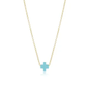 Necklace Gold - Signature Cross Turquoise