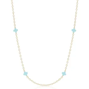 Necklace Simplicity Chain Gold - Signature Cross Turquoise