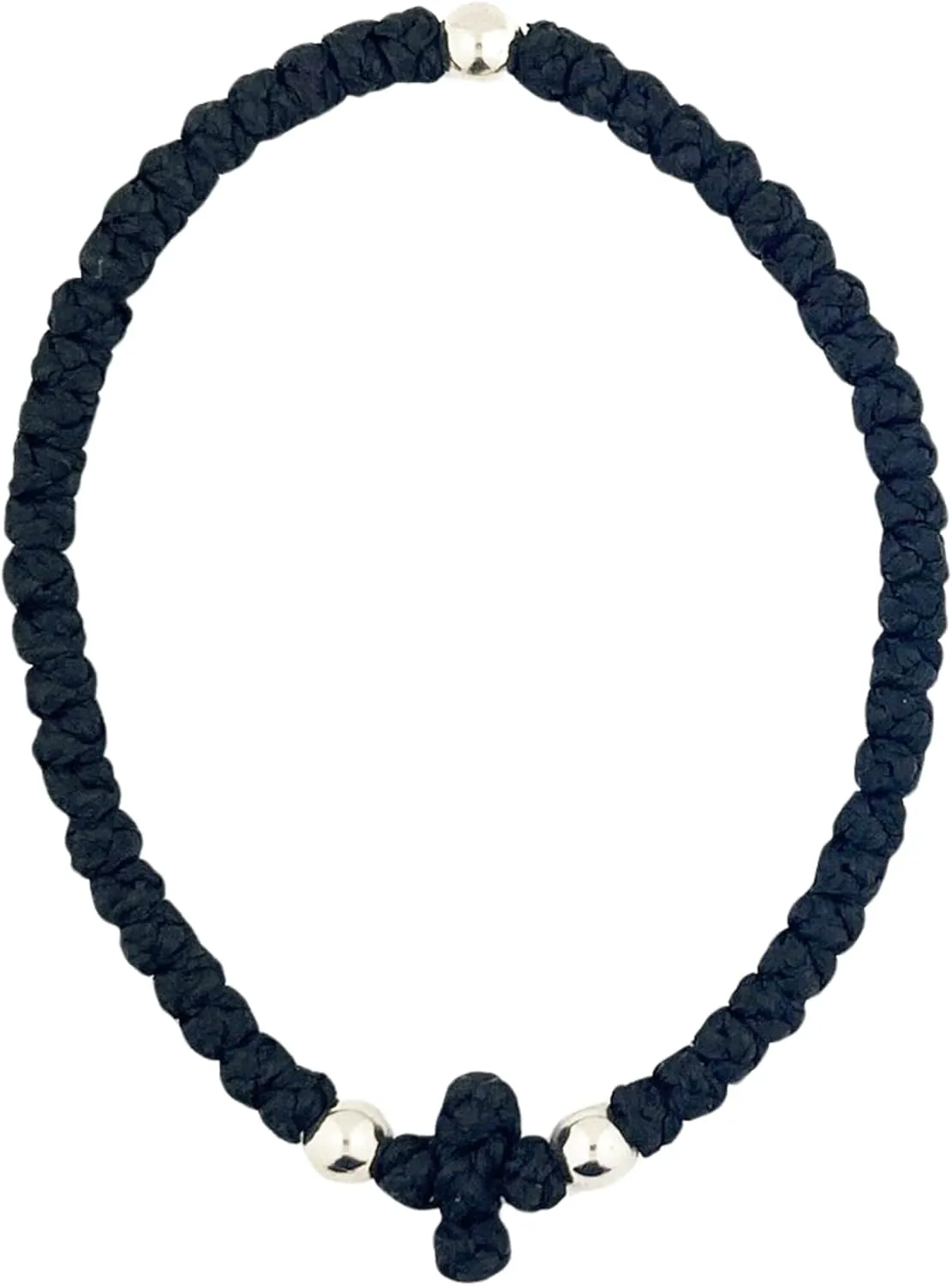 Needzo Black Prayer Bracelet with 50 Knots, Religious Jewelry Accessory, Made In Lebanon, 5 Inches