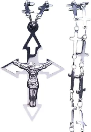 New 2024 Christian Cross Stainless Steel Necklace Women/Men Religious Belief Jesus Pendant Necklaces Jewery Colgante Fashion Accessories Creative Gift