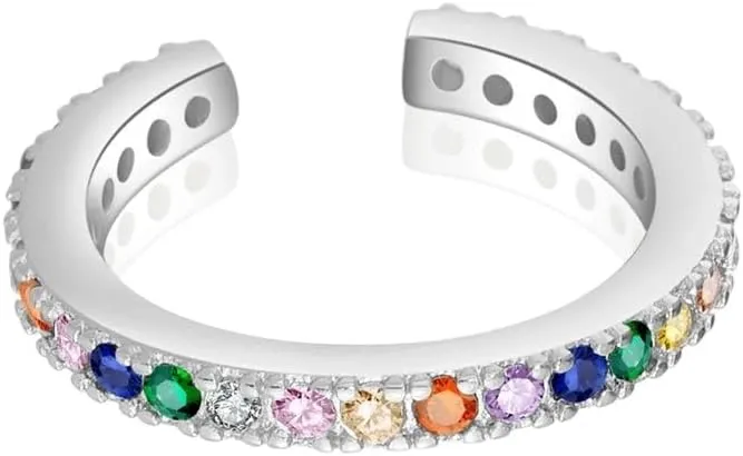 New 2025 925 Sterling Silver Colorful Earcuff Clip Earrings Without Piercing Ear Cuff Female C Jewelry Crystal Cz Statement Jewelry Gift Fashion Trendy Accessories Creative
