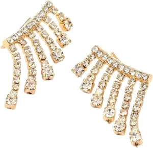 New 2025 Gift Fashion Pin Earrings For Women Crystal Statement Cartilage Ear Cuff Jewelry Trendy Accessories Creative