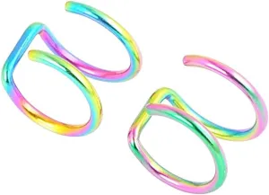 New 2026 Unisex 1 Pairs 5 Style Punk Rock Ear Clip Cuff Wrap Earrings No Piercing-Hollow Out U Pattern Statement Fashion Jewelry Gifts Trendy Accessories Creative Gift For Women And Men