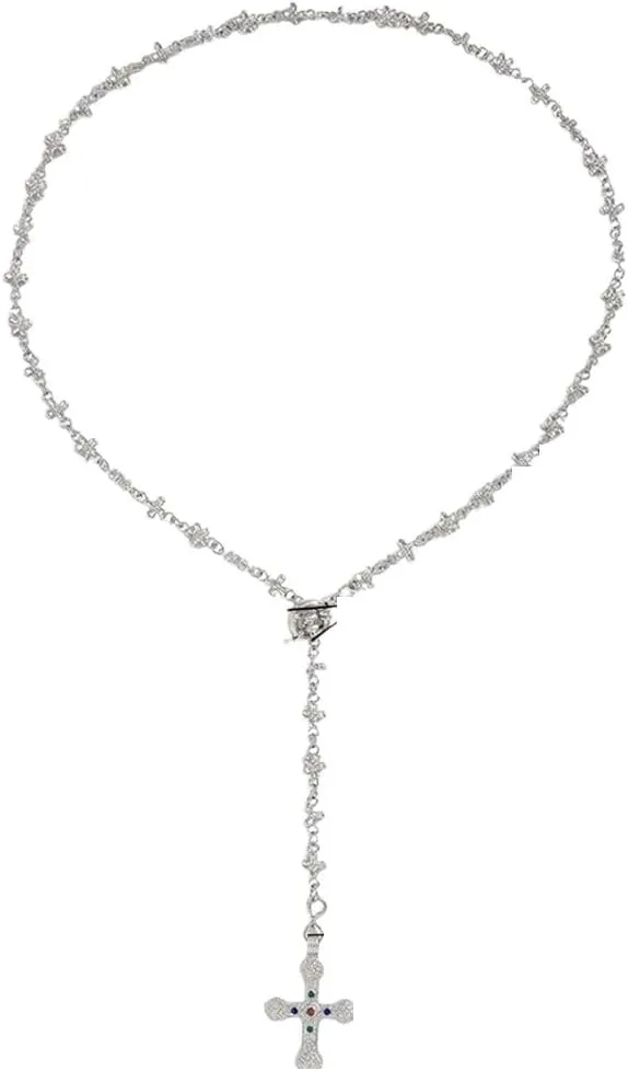 New 2026 Unisex Zircon Cross Pendant Necklace For Women Fashion Imitation Pearl Flower Beaded Choker Statement Jewelry Gifts Decoration Luxury Accessories Trendy For Women And Men