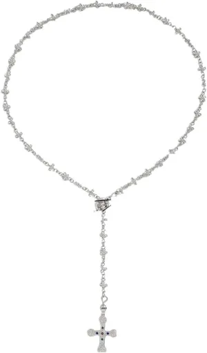 New 2026 Unisex Zircon Cross Pendant Necklace For Women Fashion Imitation Pearl Flower Beaded Choker Statement Jewelry Gifts Decoration Luxury Accessories Trendy For Women And Men