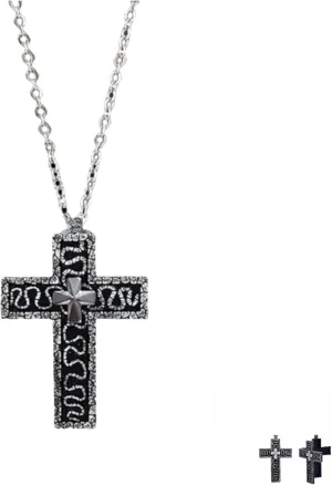 New Vintage Cross Pendant Necklace, Cross-shaped Necklace with Secret Compartment, Handmade Number 230 Cross Necklace for Men, Novelty Jewelry Fashion Accessories for Women