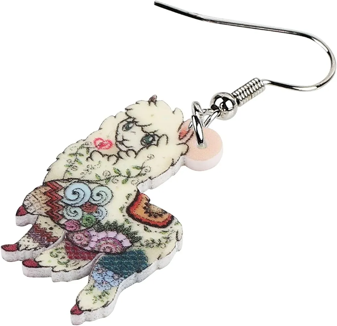 NEWEI Enamel Alloy South America Alpaca Earrings Drop Dangle Fashion Unique Animal Jewelry For Women Gift Charms