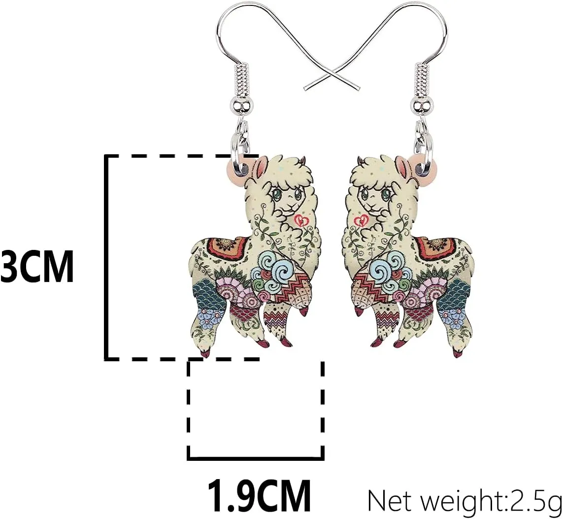 NEWEI Enamel Alloy South America Alpaca Earrings Drop Dangle Fashion Unique Animal Jewelry For Women Gift Charms