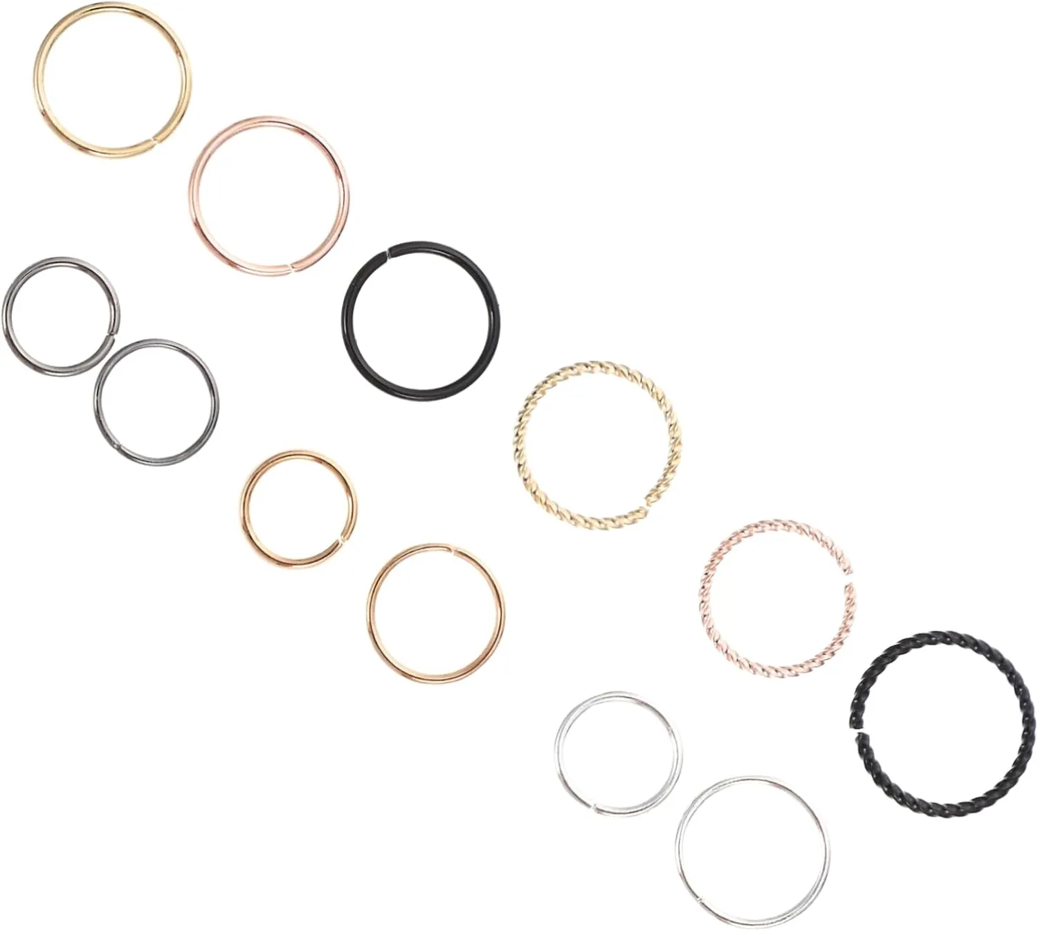 NOLITOY 2 Sets Closed Nose Ring Ornament Decoration Nose Jewelry Nose Piercing Jewelry Nose Hoops Nose Alloy Jewelry Nose Supplies Ear Nose Rings Nose Piercing Hoops Nose Adornment Plating