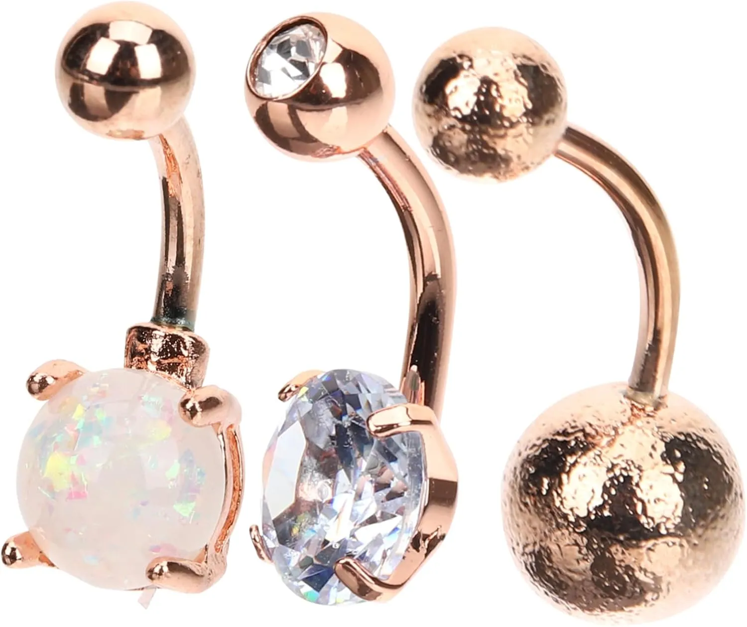 NOLITOY 3Pcs Navel Piercing Jewelry Belly Button Rings for Women Durable Body Jewelry Present for Birthdays Anniversaries Valentine Day and Special Occasions