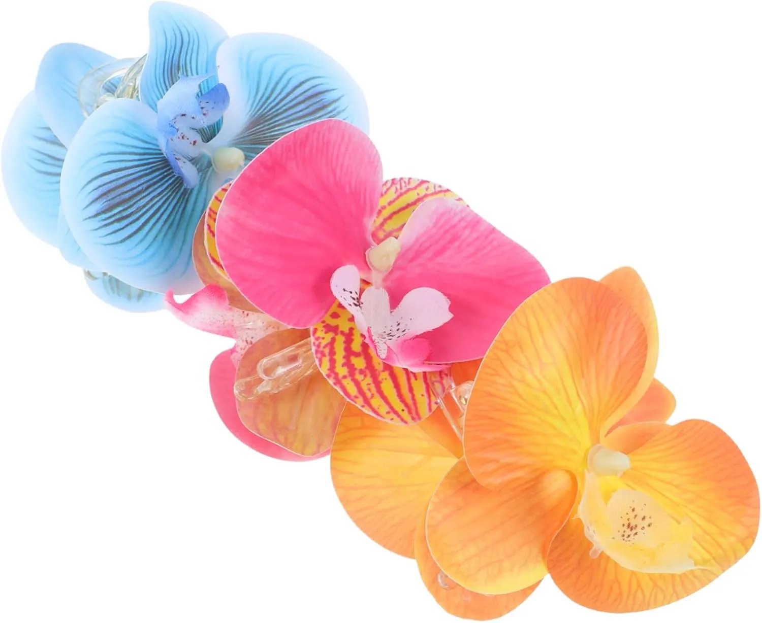NOLITOY 3pcs Realistic Phalaenopsis Orchid Design for Weddings Parties Secure Grip Claw Clips for Thick Hair Fashionable Floral Accessories