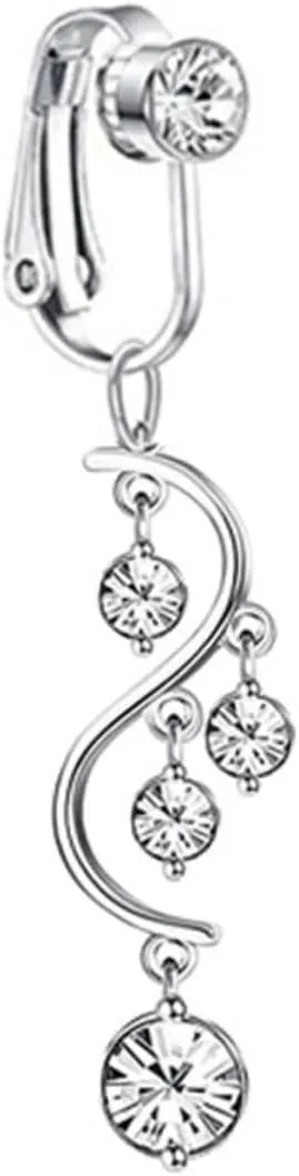 NOLITOY Cute Pregnancy Belly Button Ring Black Non Piercing Navel Jewelry for Women