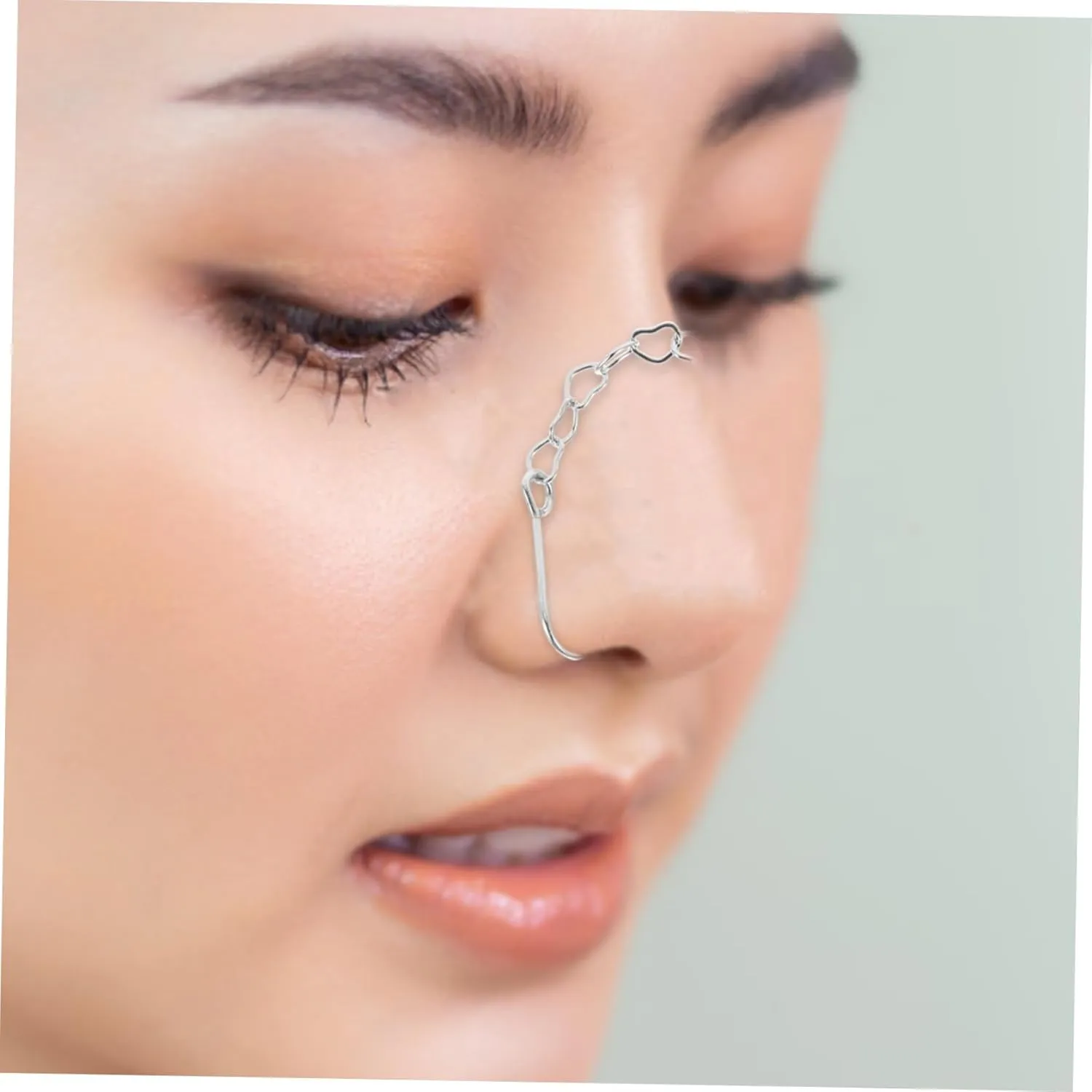 Nose Rings Portable Non Piercing Jewelry for Women Heart Shaped Nose Ornaments Lightweight for