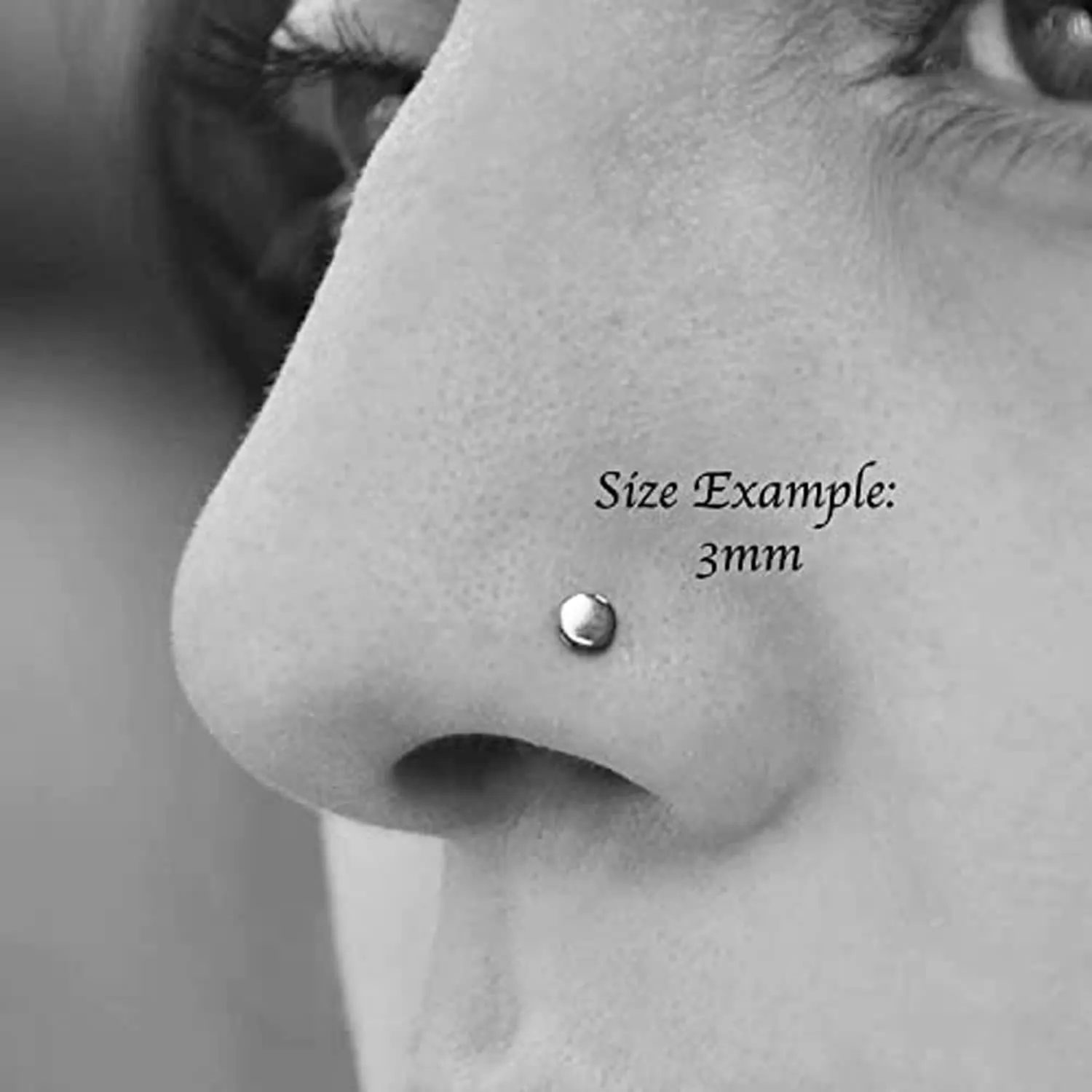Nose Stud Screw Shaped Nose Rings, Sterling Silver, Gold 18-20 GA Nostril Corkscrew Piercing for Women Men Left or Right Side Handmade (3mm Left Side, 18 gauge | Shiny)