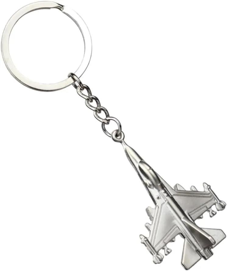 ODETOJOY Aircraft Keychain Party Favors Fighter Plane Keyring Battleplane Key Holder Airplane Raptor F16 Falcon Aviation