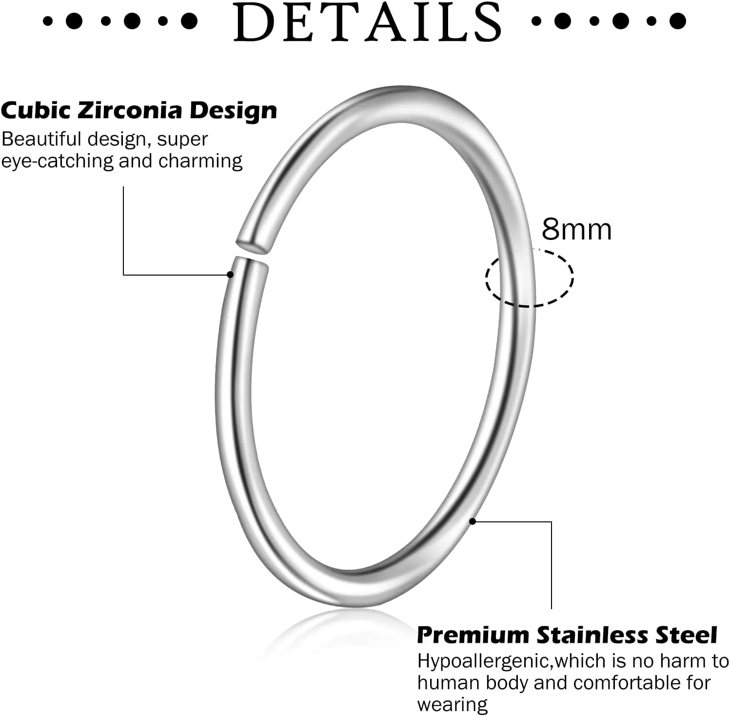 ONESING 32-55 Pcs 20G Nose Rings Hoops & Studs - L Shape, CZ, Stainless Steel Body Piercing Jewelry