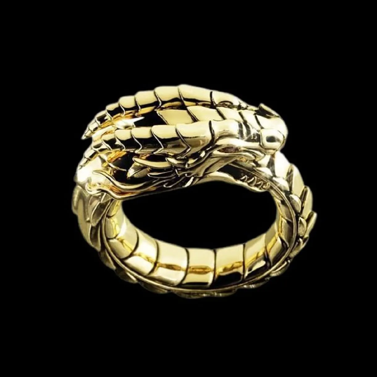 Ouroboros Ring, Gothic Dragon Ring for Men, Norse Viking Serpent Ring Snake Dragon Jewelry, Celtic Dragon Ring Hip Hop Dragon Band Ring Punk Dragon Animal Ring -s