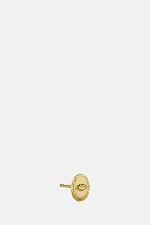 Oval Ex-Voto Lips Single Stud Earring Gold