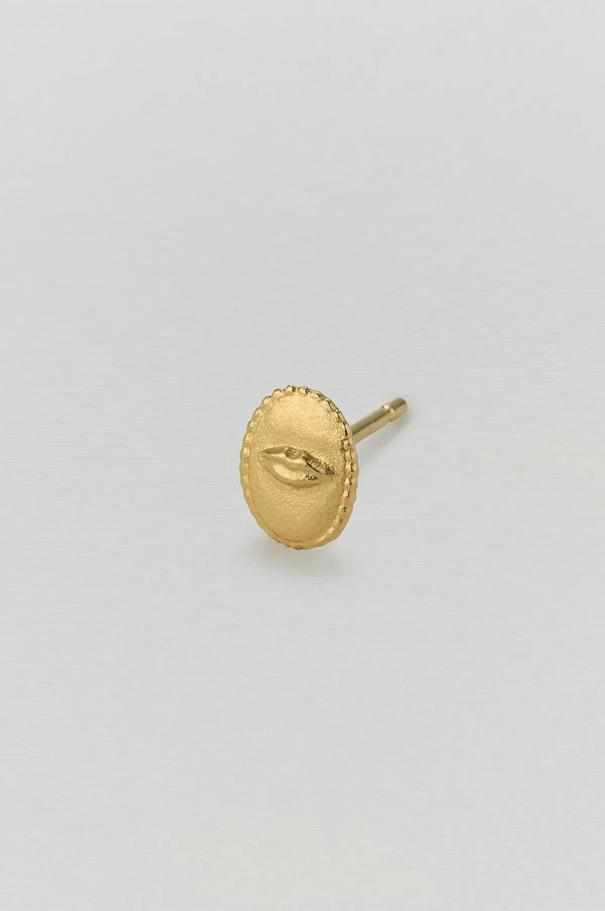 Oval Ex-Voto Lips Single Stud Earring Gold