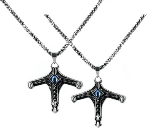 Pack of 2 Metal Bloodborne Sword Hunter Badge Necklace, Mens Necklace Pendant,Pendant Jewelry