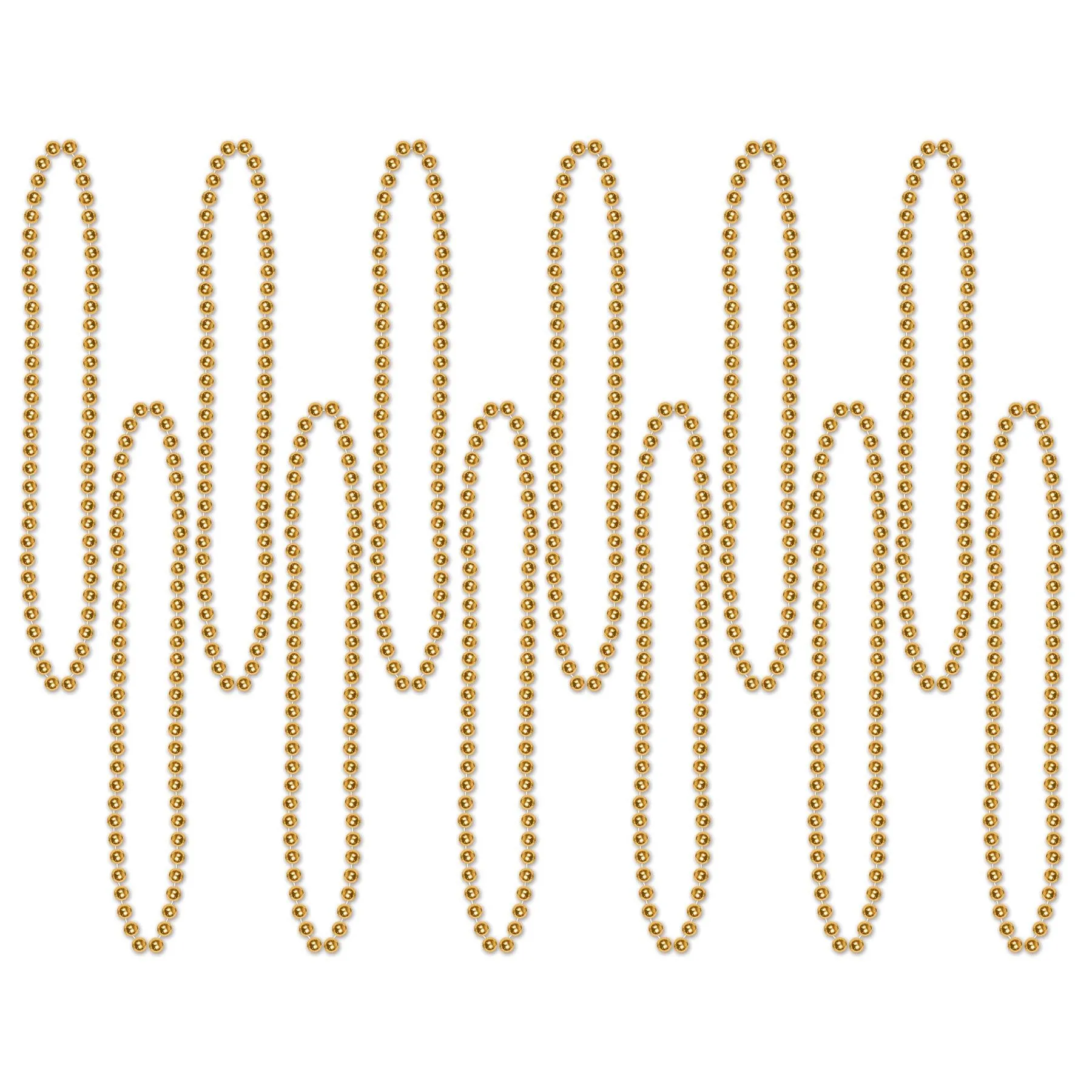 Party Bead Necklaces - Small Round - gold