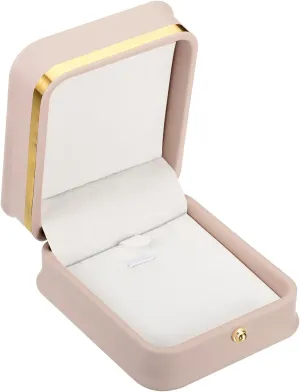 PATIKIL Velvet Necklace Box, Single Slot Vintage Jewelry Holder for Wedding Engagement Proposal Ceremony Anniversary Style 3, Dark Pink