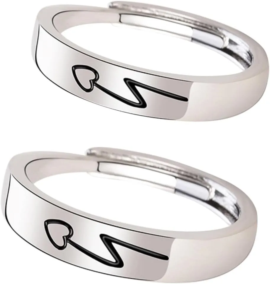 Pcs Heart Rings for Women Love Ring Set Hug Jewelry Adjustable Finger Women's Decor Fashion Couples
