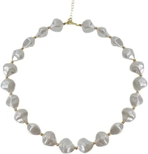 Pearl Choker Necklace for Women Chunky Pearl Necklaces Baroque Pearl Necklace Irregular Pearl Necklace White Pearl Beaded Necklace Pearl Charm Necklace Birthday Wedding Jewelry Gifts for Women