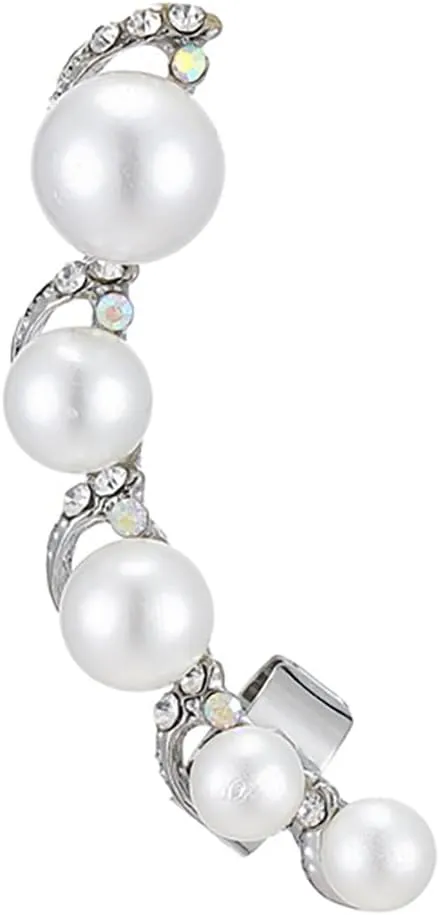 Pearl Stud Ear Clips for Women Fashion zircon Stud Ear Clips Gold Pearl Ear Cuff Clip Earrings Bridesmaid Bridal Wedding Jewelry