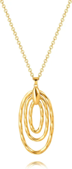 PEARLADA 18k Gold Chain Long Necklace, Boho Sweater Necklace for Women, Geometric Pendant Y Necklace