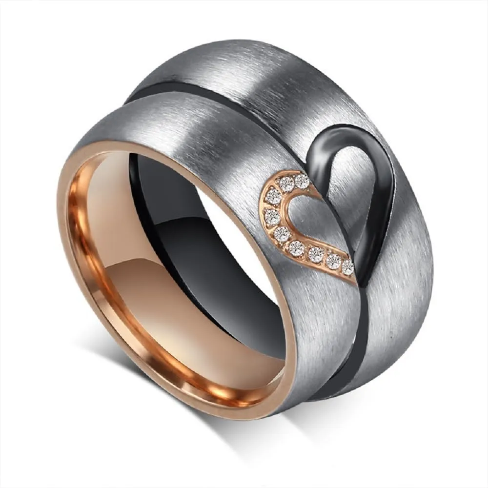 Personalized Rings for Couples, 2 PCS Rings Set with Names Engraved, Customized Rings for Him and Her Wedding Bands Engagement Rings Promise Rings (C7)