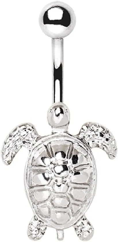 Pierced Owl 316L Stainless Steel Sea Turtle Belly Button Ring