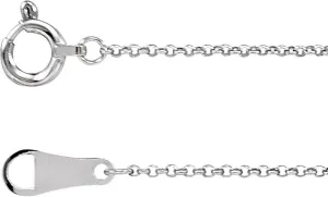 Platinum 1mm Rolo Chain with Lobster Clasp Necklace Fine Jewelry for Women Gifts for Her, 18"