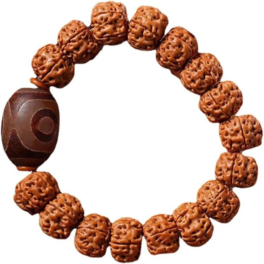 Prayer Beads Bracelet,Buddhist Prayer Beads, Tibetan Style Dzi Bracelet, Buddhist Beads Wooden Rosary Bracelet