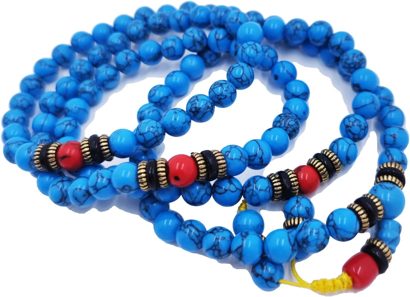 Prayer Beads Necklace Tibetan Buddhism Meditation 108 Prayer Beads Tibetan Blue Turquoise Buddhist Deads Rosary beads