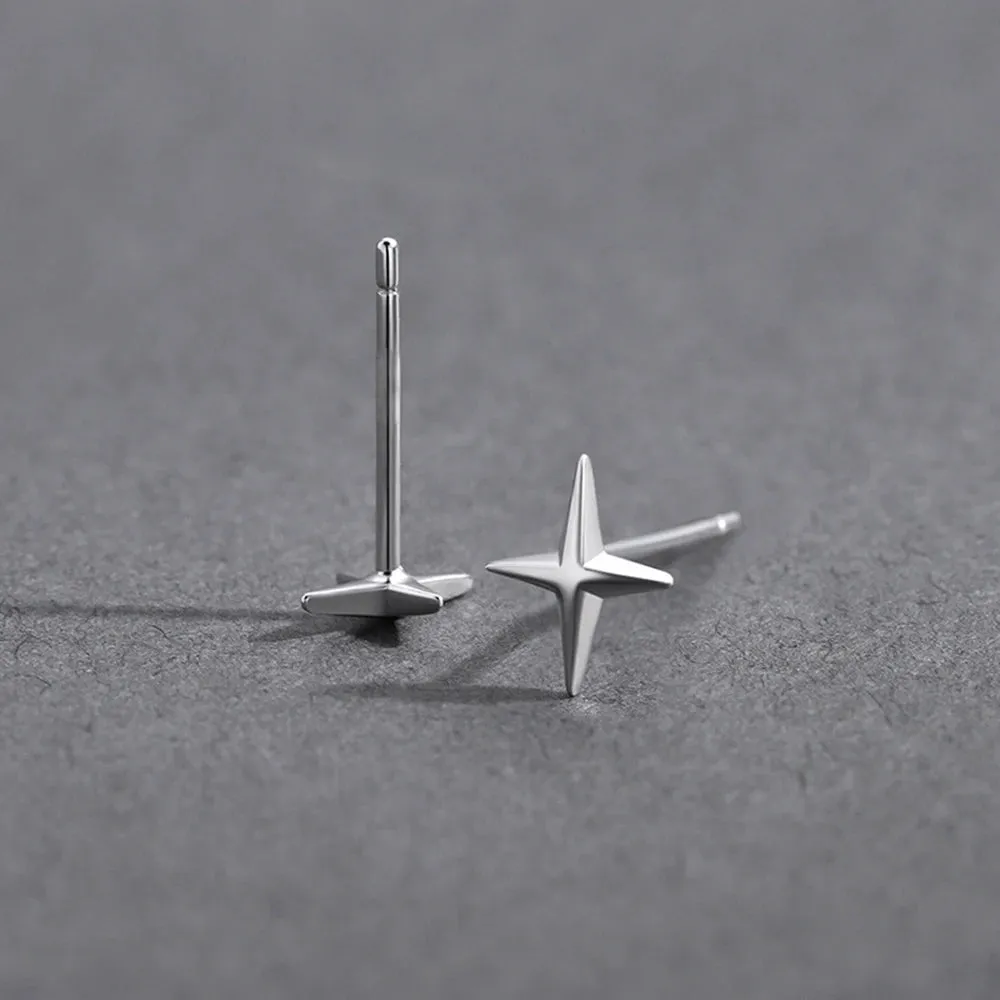 Punk Small Cross Stud Earrings for Teens Ear Piercing Star Earrings Women Men Pierced Unusual Party Earrings Jewelry