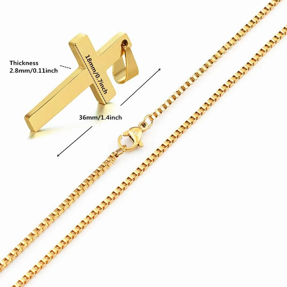 Q&S Jewels Gold Necklaces for Women Men & Teens 1.5mm Box Chain Necklace Stainless Steel 18K Gold Plated,Fashion Statement Jewlery,Thin Yet Durable Chain, Wear lone or with Pendant, 16-26 Inch