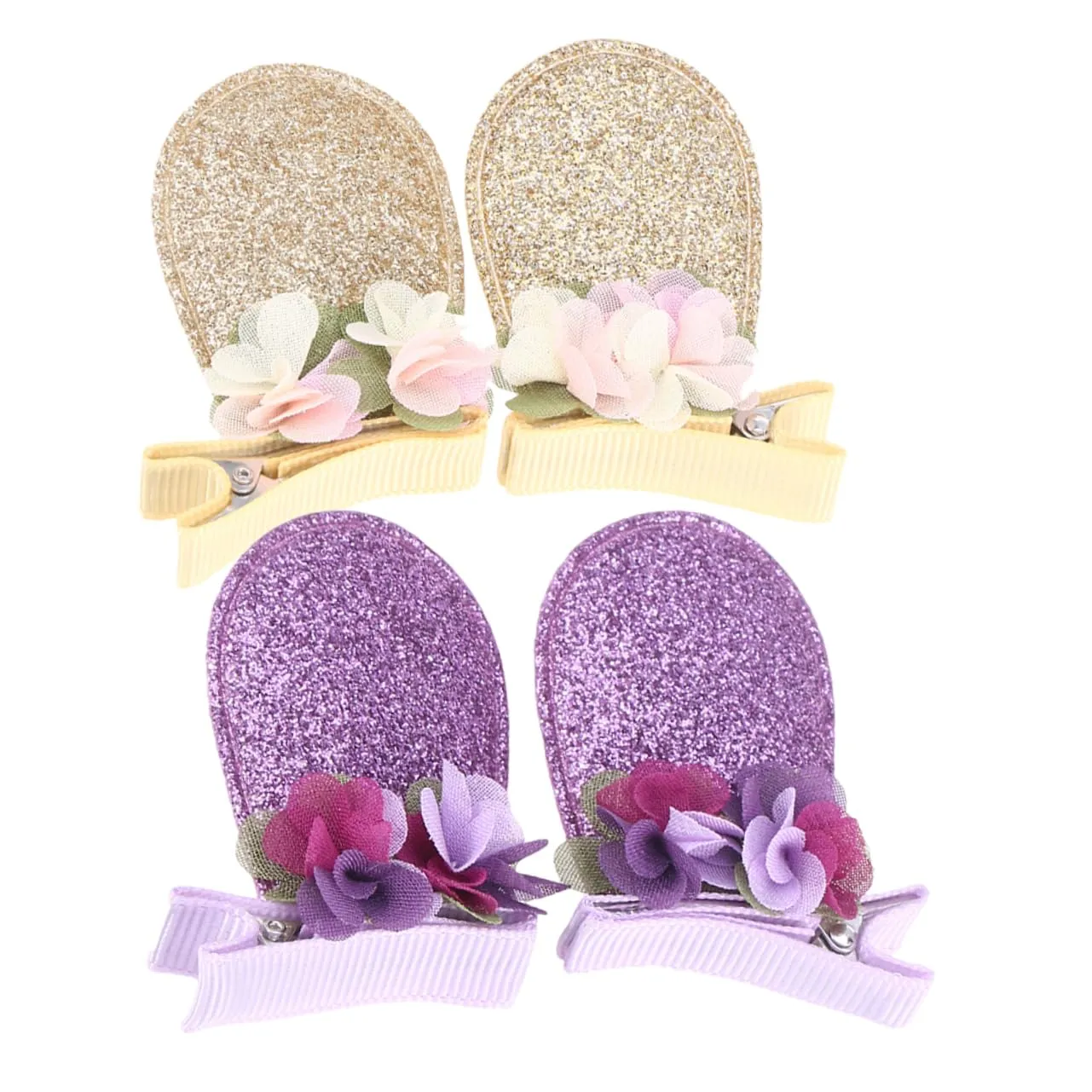 Rabbit Ear Hair Clip Set 4pcs Girls Toddler Hair Decor Boys and Girls Barrettes Bunny Ears