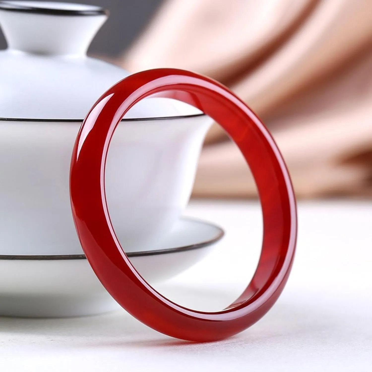 Red Jade Bracelet,natural Jade Bangle Bracelet for Women, Retro Chinese Style Jade Bracelet