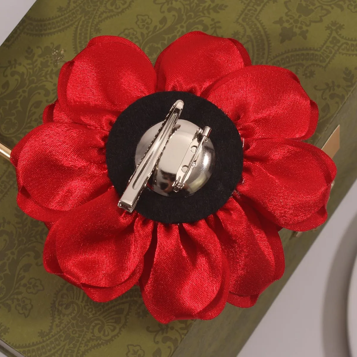 Rose Flower Brooch and Pin | Elegant Hair Clip and Accessory for Women's Dress