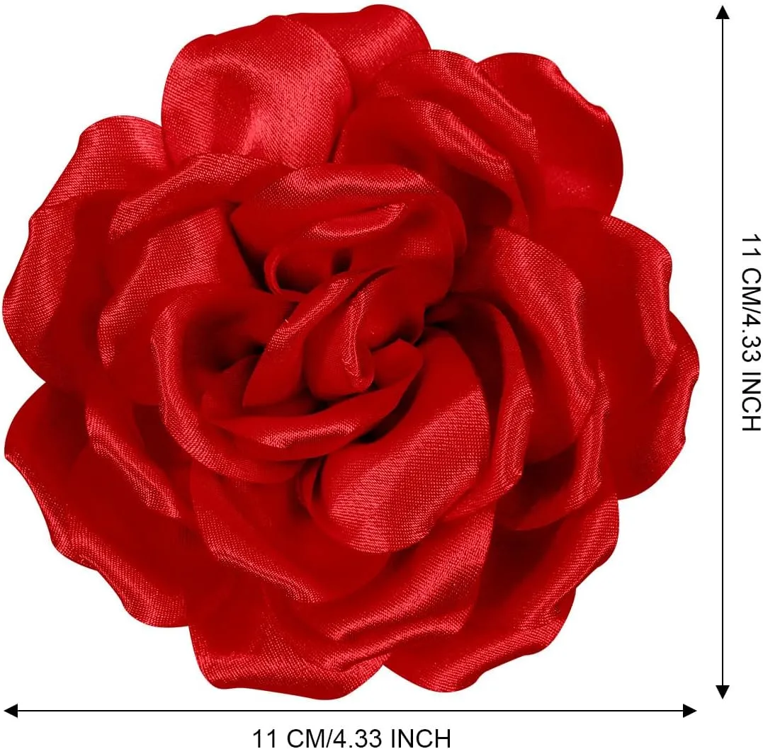 Rose Flower Brooch and Pin | Elegant Hair Clip and Accessory for Women's Dress