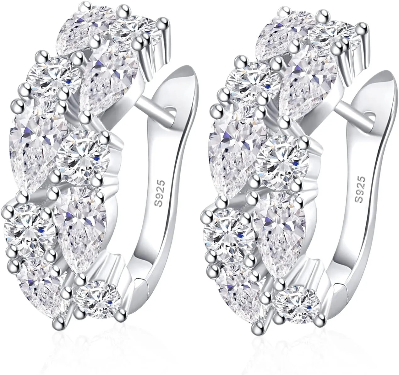 Round-Emerald Cut Moissanite Earring For Women Exquisite Earring Jewelry Gift
