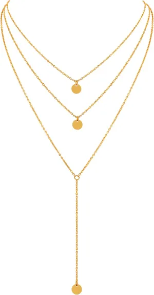 Sacina Dainty Long Layered Choker Necklace, Long Gold Boho Vintage Retro Chain Necklace for Women, Christmas Jewelry Gift for Women