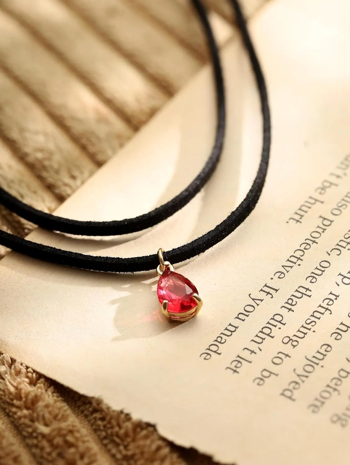 Sacina Layered Black Choker Necklace, Glass Teardrop Chocker, Black Necklace, Gothic Goth Boho Choker, Christmas Jewelry Gift For Women