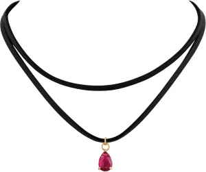 Sacina Layered Black Choker Necklace, Glass Teardrop Chocker, Black Necklace, Gothic Goth Boho Choker, Christmas Jewelry Gift For Women