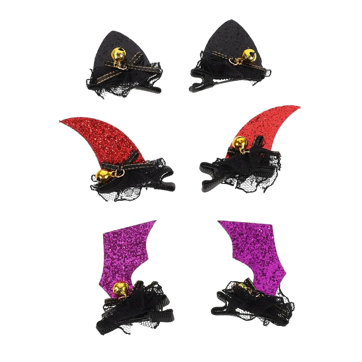 SAFIGLE 6pcs Funny Hair Clips for Halloween Party Hair Barrettes Smooth Surface for Girls
