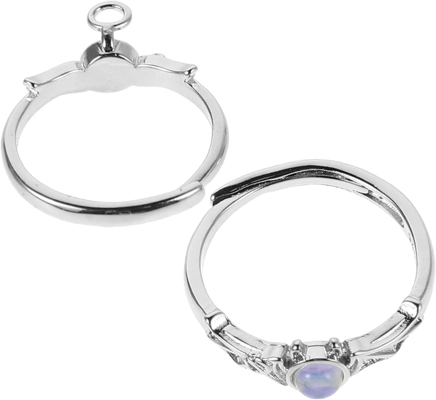 SAFIGLE Couples Matching Promise Rings 2pcs Angel Devil Ring Vintage Style Adjustable Ring Set for Women